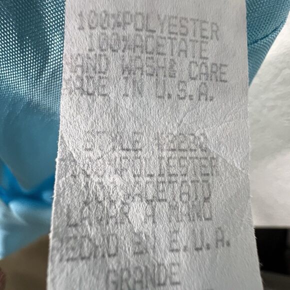 Vintage Size L Maxi Prom Slip Dress Sparkle Fairy Whimsy Blue Handkerchief Hem - Picture 9 of 9